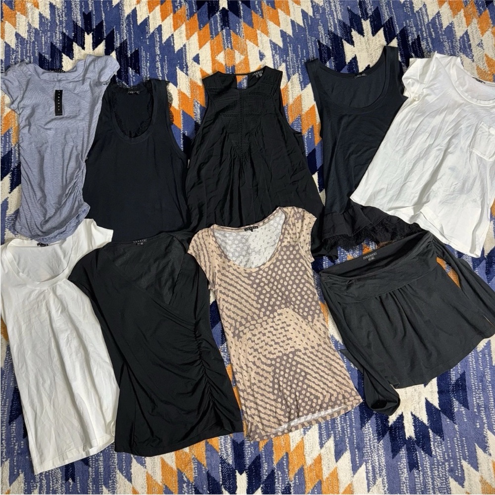 Theory Womens Tee Shirts Lace Tank Lot Of 9 Blouses Tops Set All Small